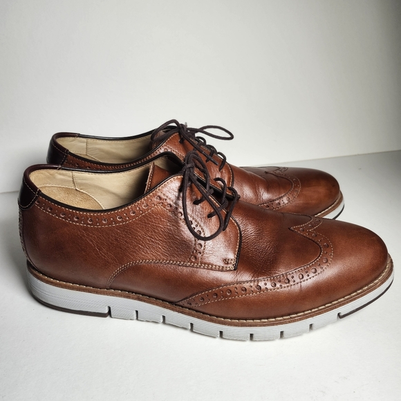 Johnston & Murphy Martell Wingtip Dress Shoes Tan Full Grain Leather Mens 10.5 M main image 2